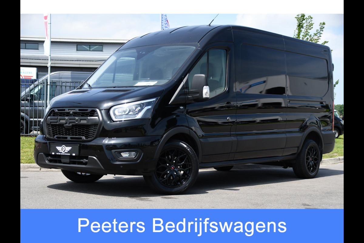 Ford Transit 350 2.0 TDCI L3H2 Limited Black Edition Camera, Cruise, Carplay, 185pk, Xenon, Automaat, Trekhaak, Multimedia, Sensoren, Uniek!