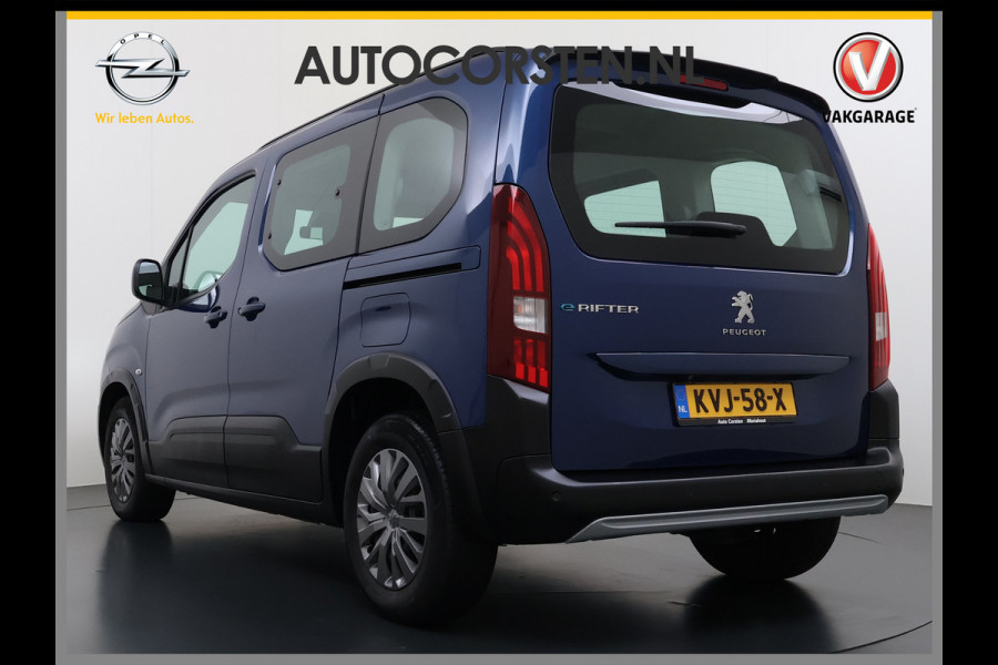 Peugeot e-Rifter EV Allure Pack SOH 97% 50kWh 2X Schuifdeur 360°Camera Navi Apple Carplay Android Auto Isofix Cruise Control Pdc Regen-Lichtsensor Led Lane Assist DAB 5-Persoons