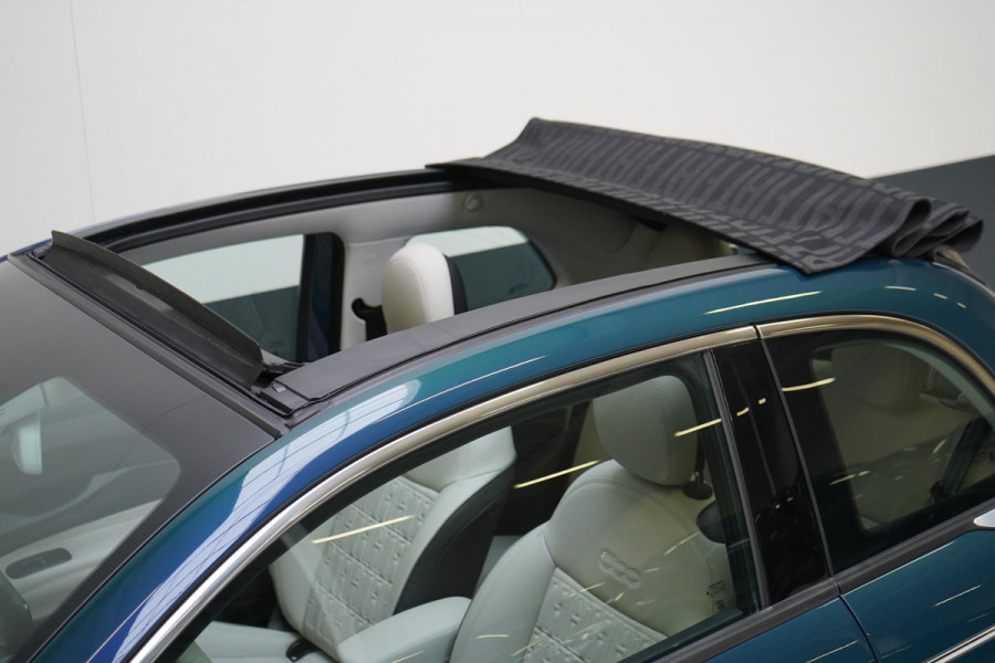 Fiat 500E Cabrio La Prima 42 kWh SoH 94,9% | Leder | Stoelverwarming | Lm velgen | Navigatie | Carplay