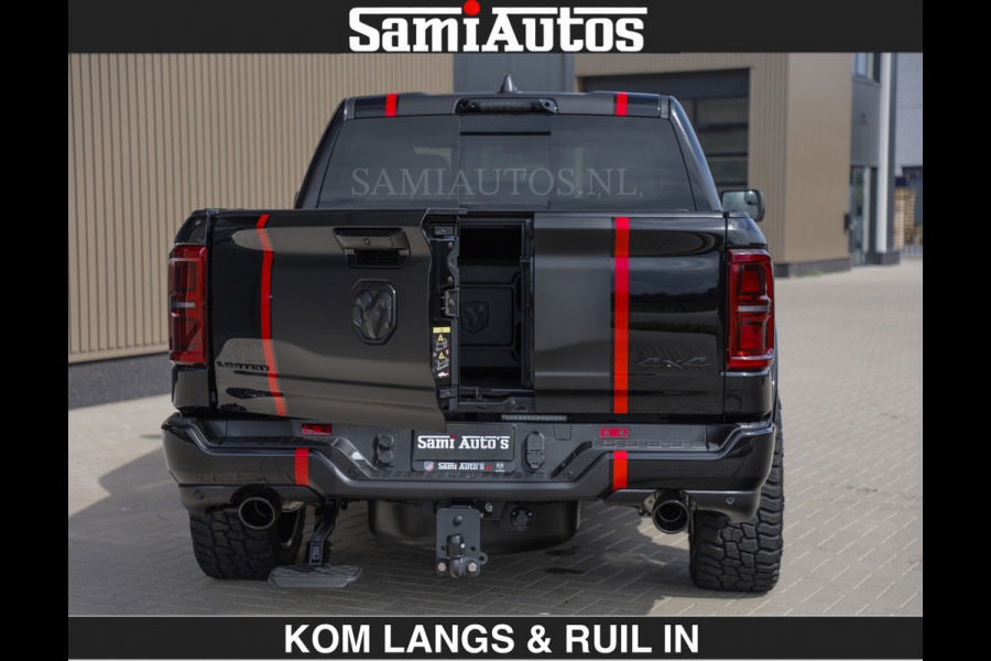 Dodge Ram LIMITED H.O 540PK | Massage + Full Option €84950,- excl | De Meest Luxe en Volle Pick-Up in zijn Klasse | Comfortabele Dubbele Cabine met Royale 5 Zitplaatsen | BPM vrij | Nu Leverbaar uit Voorraad | Voorraad Nr 2326 - 5169 | De specialist in Amerikaanse pick‑ups in Nederland en Europa.