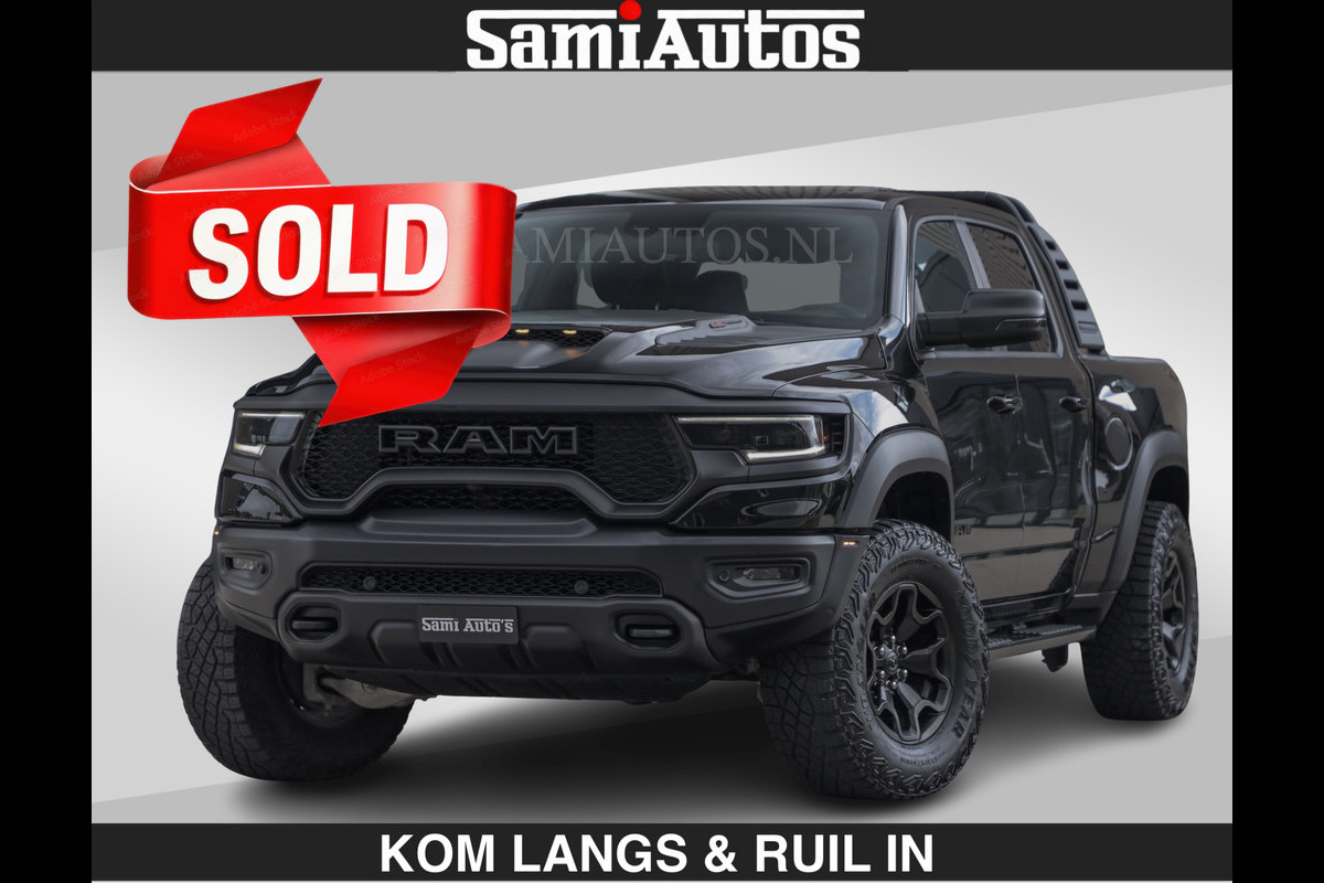 Dodge Ram TRX BLACK OPS HELLCAT | 6.2 V8 712PK SUPERCHARGER | RODE STIKSELS | FULLY LOADED | RAMBAR | CARBON | BLACK ON BLACK | CREW CAB | DUBBELE CABINE | 5 PERSOONS | De specialist in Amerikaanse pick‑ups in Nederland en Europa. Voorraad 2661 - 5444