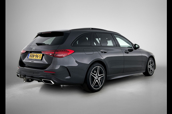 Mercedes-Benz C-Klasse Estate 300 e AMG Line | AMG-LIne In en exterieru | Sfeefverlichting | Stoe verwarming + Koeling | Trekhaak | Pano- Schuif kanteldak | Inclusief 24 maanden Mercedes-Benz Certified garantie voor Europa.