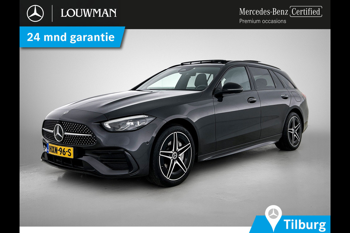 Mercedes-Benz C-Klasse Estate 300 e AMG Line | AMG-LIne In en exterieru | Sfeefverlichting | Stoe verwarming + Koeling | Trekhaak | Pano- Schuif kanteldak | Inclusief 24 maanden Mercedes-Benz Certified garantie voor Europa.