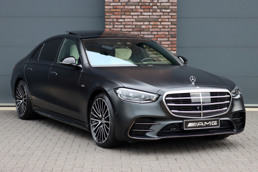 Mercedes-Benz S-Klasse 580 e 4MATIC Lang AMG Line | Manufaktur | Airmatic | Chauffeurspakket | Achterasbesturing | Augmented HUD | Distronic+ | Burmester | Exclusief Nappa Leder | 3D-Display | Vlakkenverwarming | Zonweringspakket |