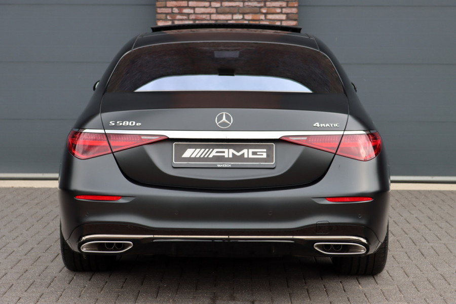 Mercedes-Benz S-Klasse 580 e 4MATIC Lang AMG Line | Manufaktur | Airmatic | Chauffeurspakket | Achterasbesturing | Augmented HUD | Distronic+ | Burmester | Exclusief Nappa Leder | 3D-Display | Vlakkenverwarming | Zonweringspakket |