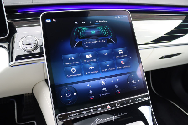 Mercedes-Benz S-Klasse 580 e 4MATIC Lang AMG Line | Manufaktur | Airmatic | Chauffeurspakket | Achterasbesturing | Augmented HUD | Distronic+ | Burmester | Exclusief Nappa Leder | 3D-Display | Vlakkenverwarming | Zonweringspakket |