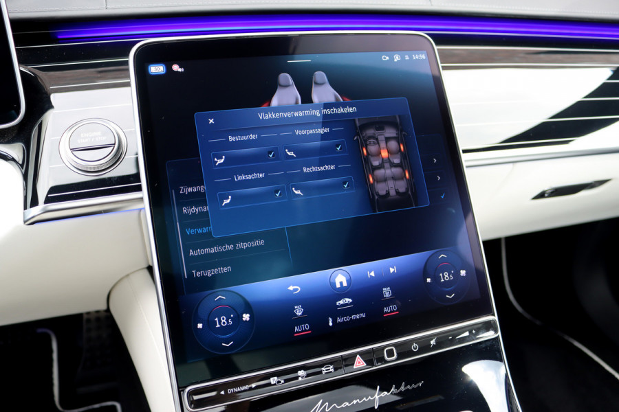 Mercedes-Benz S-Klasse 580 e 4MATIC Lang AMG Line | Manufaktur | Airmatic | Chauffeurspakket | Achterasbesturing | Augmented HUD | Distronic+ | Burmester | Exclusief Nappa Leder | 3D-Display | Vlakkenverwarming | Zonweringspakket |