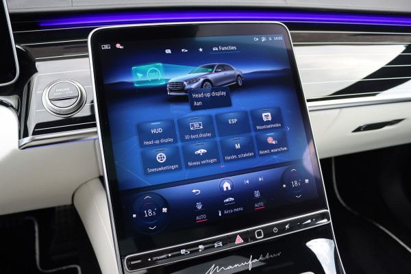 Mercedes-Benz S-Klasse 580 e 4MATIC Lang AMG Line | Manufaktur | Airmatic | Chauffeurspakket | Achterasbesturing | Augmented HUD | Distronic+ | Burmester | Exclusief Nappa Leder | 3D-Display | Vlakkenverwarming | Zonweringspakket |