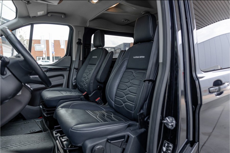 Ford Transit Custom 320 2.0 TDCI L2H1 Platinum Edition DC | Bi-Xenon | CarPlay | Camera | Navigatie | Lederen bekleding | Trekhaak | Stoelverwarming | Nieuwe APK | Orig. NL auto