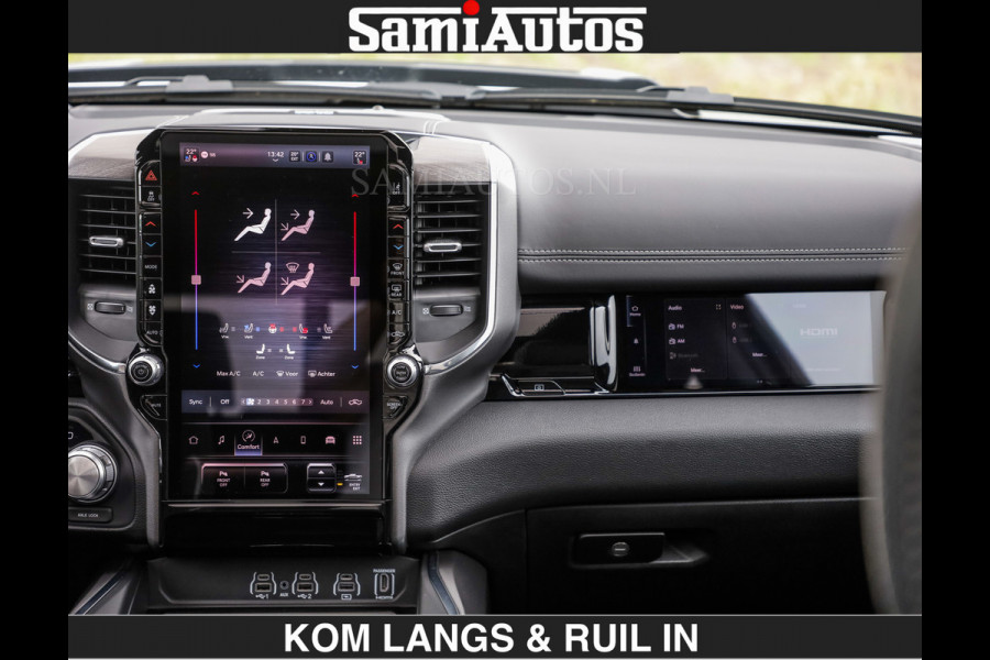 Dodge Ram HUD | 420PK | LUCHTVERING | PANO | PASSAGIERSSCHERM | BOM EN BOM VOL | Comfortabele Dubbele Cabine met Royale 5 Zitplaatsen | DODGE RAM PREMIUM LARAMIE EDITION | Voorraad Nr 2230 - 8765 | De specialist in Amerikaanse pick‑ups in Nederland en Europa.