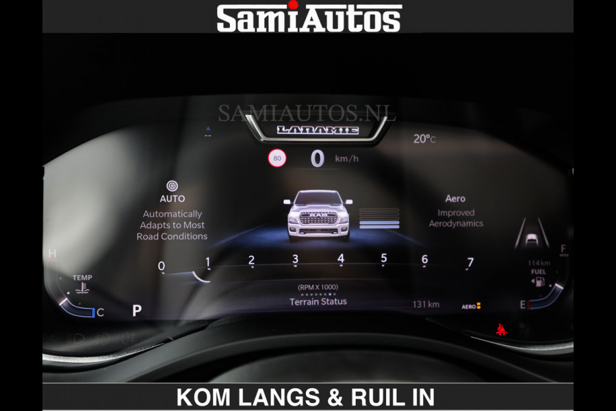 Dodge Ram HUD | 420PK | LUCHTVERING | PANO | PASSAGIERSSCHERM | BOM EN BOM VOL | Comfortabele Dubbele Cabine met Royale 5 Zitplaatsen | DODGE RAM PREMIUM LARAMIE EDITION | Voorraad Nr 2230 - 8765 | De specialist in Amerikaanse pick‑ups in Nederland en Europa.