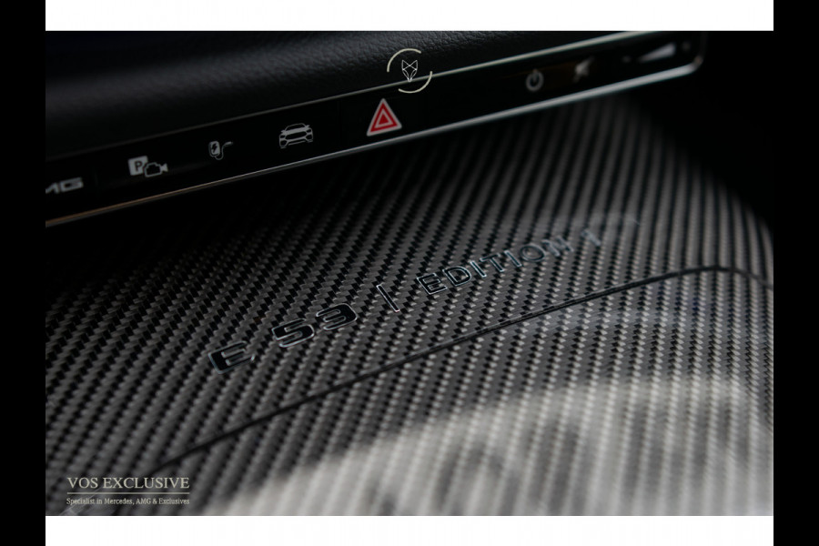 Mercedes-Benz E-Klasse AMG 53 4M Edition 1 Full Carbon in- en exterieur|Bumester 4D|Schaalstoelen|Keyless|Stoelkoeling|ACC|Performance Sound|360°Camera|Superscreen