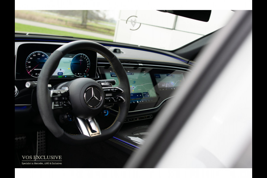 Mercedes-Benz E-Klasse AMG 53 4M Edition 1 Full Carbon in- en exterieur|Bumester 4D|Schaalstoelen|Keyless|Stoelkoeling|ACC|Performance Sound|360°Camera|Superscreen