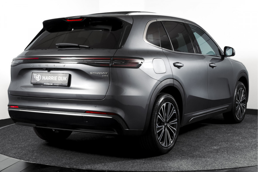 GEELY Starray EM-i 1.5 Max+ PHEV | 136km Elektrisch | S/K-Panodak | 360 Camera | NAV+App. Connect | V2L | Warmtepomp | HUD | Stoelverwarming & verkoeling | Memory | Elek. klep | Flyme | LM 19" | 7263