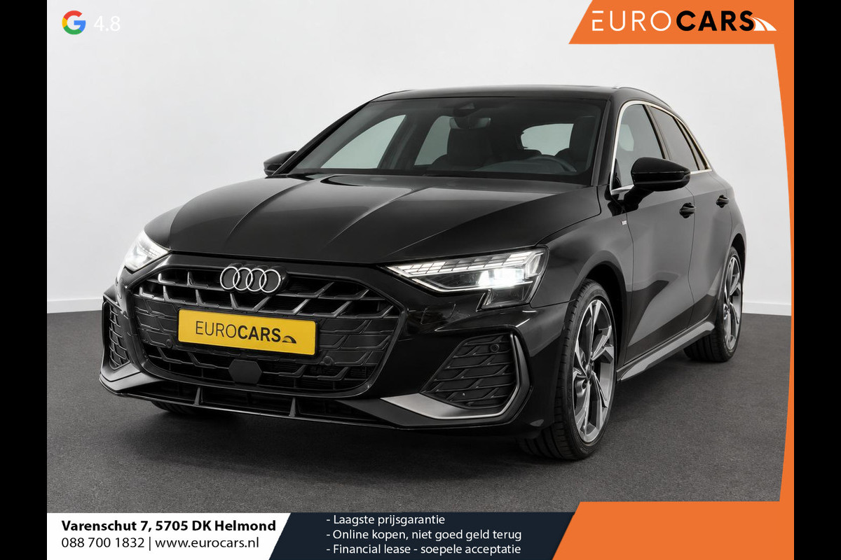 Audi A3 Sportback 40 TFSI e 204pk Automaat S-Line edition Comfort pakket Plus Lichtmetalen Velgen 18" Matrix Led Parkeer sensoren Camera Cruise Control Adaptive Navigatie Apple Carplay/Android Auto