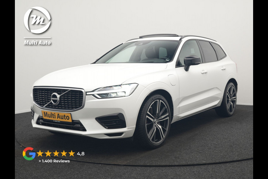 Volvo XC60 Recharge T8 AWD R-Design PHEV 391pk Dealer O.H. | Panodak | Luchtvering | Head Up | Camera | Harman & Kardon | Lederen Sportstoelen Memory & Verwarmd | 21"L.M | Apple Carplay | Keyless | Blis | Virtual | Navigatie | DAB | Plug In Hybrid
