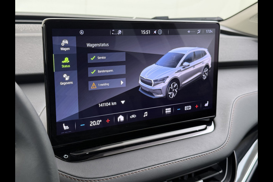 Škoda ENYAQ iV 80 SOH 91% Warmtepomp Panoramadak Trekhaak Leder+Verwarmd Stuurverwarming Assistentie-Climate 2-Comfort-Pakket Adap.Cruise 3 Zon Leder-pakket Keyless advanced Lmv Led P-Assist 1.000KG Trekgewicht 1e Eigenaar Origineel Nederlandse Auto