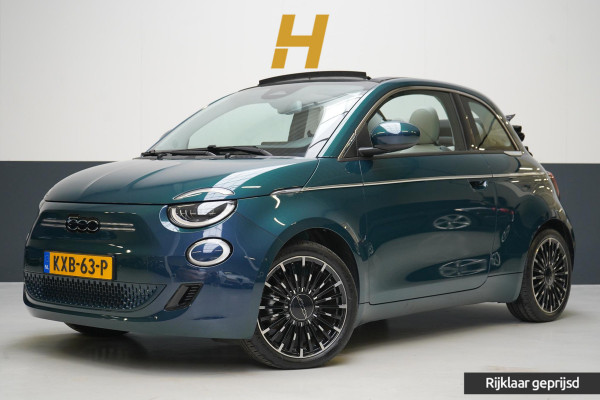 Fiat 500E Cabrio La Prima 42 kWh SoH 94,9% | Leder | Stoelverwarming | Lm velgen | Navigatie | Carplay