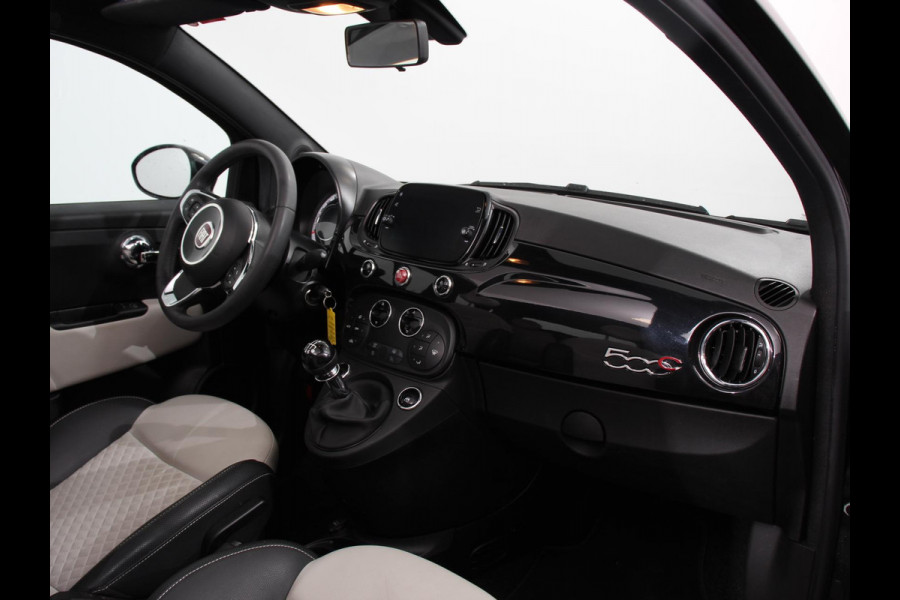 Fiat 500C 1.0 Hybrid Dolcevita Leder Navigatie Apple Carplay/Android Auto Parkeersensoren achter Cruise Control Climate Control