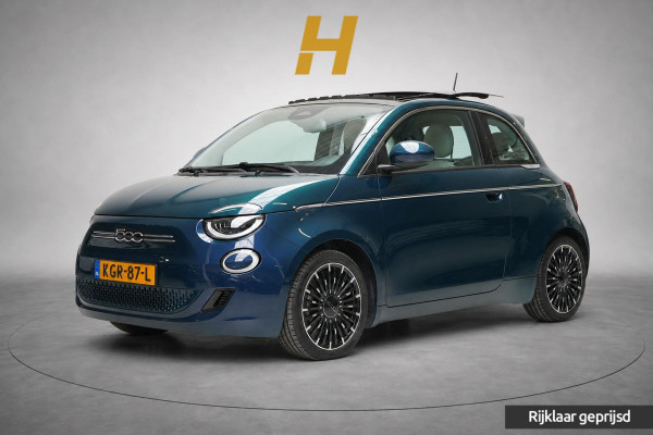 Fiat 500E La Prima 42 kWh | SoH 90,6% | Schuif/kanteldak | Carplay | Adaptive cruise | Parkeersensoren | Pack winter | Lm velgen