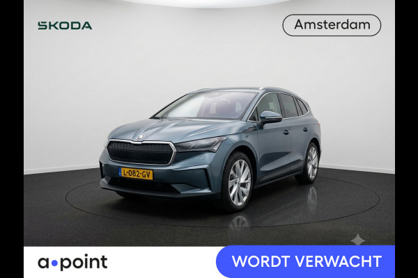Škoda ENYAQ iV 80 204 pk | Navigatie | Trekhaak (wegklapbaar ) | Parkeersensoren | Achteruitrijcamera | Lederen/stof bekleding | Autom. airco (3 zones) | Stoelverwarming |