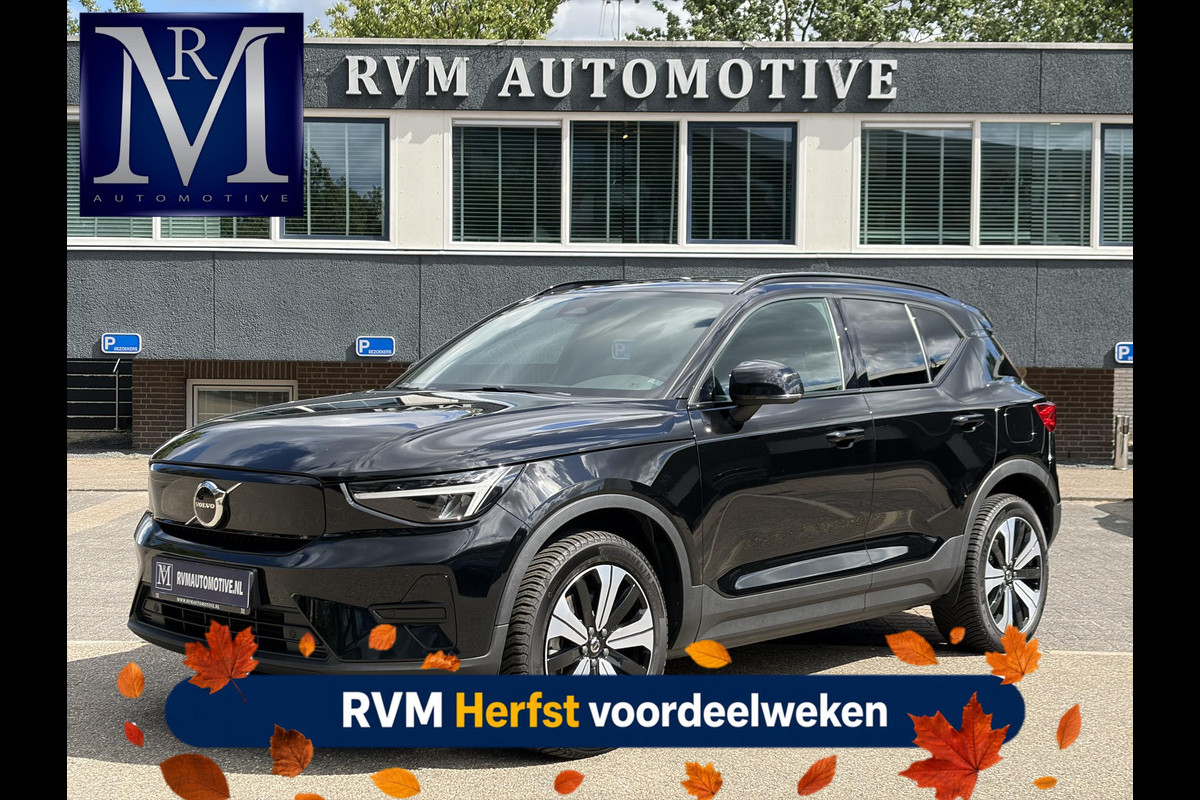 Volvo XC40 Recharge Plus VAN:33.900,- VOOR:30.877,- UW HERFSTVOORDEEL:3.023,- SOH 92%| PILOT ASSIST ACC| ELEKTRISCHE ACHTERKLEP| DODE HOEK SENSOR |WARMTEPOMP| STOEL + STUURVERWARMING| ACHTERUITRIJCAMERA| RIJKLAAPRIJS INCL. 12 MND BOVAG GARANTIE|