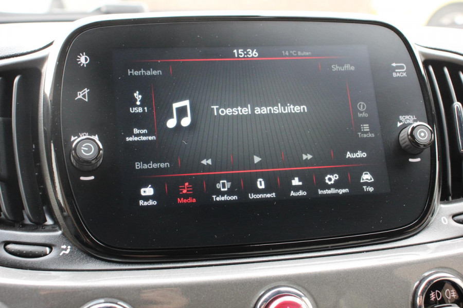 Fiat 500C 1.0 Hybrid Dolcevita Lederen Bekleding Cruise Control Climate Control Parkeersensoren Achter DAB Lichtmetalen Velgen