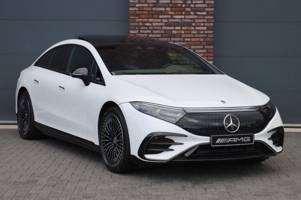Mercedes-Benz EQS 500 4MATIC AMG Line 108 kWh | Luchtvering | Distronic+ | Hyperscreen | Achterasbesturing | Nekverwarming | Stoelventilatie | Massage | MBUX Tablet | Burmester | Vlakkenverwarming |
