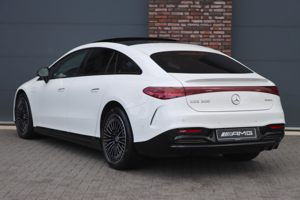 Mercedes-Benz EQS 500 4MATIC AMG Line 108 kWh | Luchtvering | Distronic+ | Hyperscreen | Achterasbesturing | Nekverwarming | Stoelventilatie | Massage | MBUX Tablet | Burmester | Vlakkenverwarming |