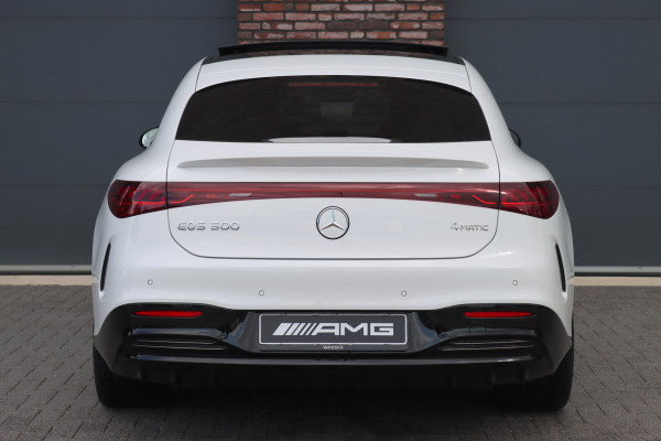 Mercedes-Benz EQS 500 4MATIC AMG Line 108 kWh | Luchtvering | Distronic+ | Hyperscreen | Achterasbesturing | Nekverwarming | Stoelventilatie | Massage | MBUX Tablet | Burmester | Vlakkenverwarming |