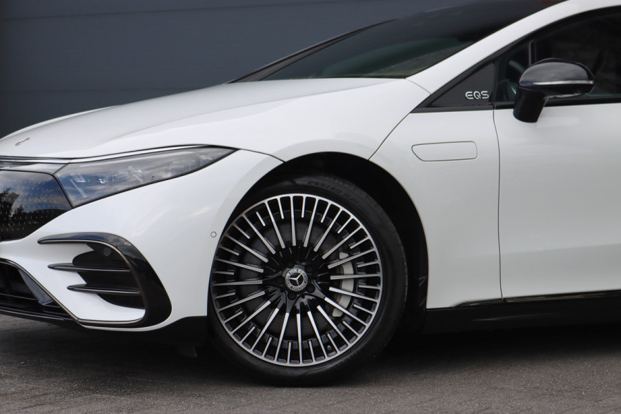 Mercedes-Benz EQS 500 4MATIC AMG Line 108 kWh | Luchtvering | Distronic+ | Hyperscreen | Achterasbesturing | Nekverwarming | Stoelventilatie | Massage | MBUX Tablet | Burmester | Vlakkenverwarming |