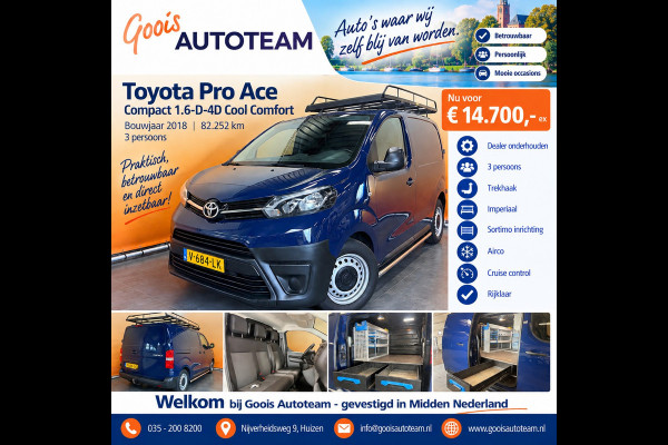 Toyota ProAce Compact 1.6 D-4D Cool Comfort Sortimo | trekhaak | imperial