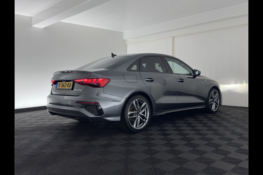 Audi A3 Limousine 35 TFSI S edition (INCL-BTW)  *AUT | 1/2 LEATHER | MATRIX-LED | HEATED-SPORTSEATS | CRUISE | CAMERA | DIGI-COCKPIT | NAVI-FULLMAP | PRIVACY-GLASS | AMBIENT-LIGHT | ECC | PDC | 18''ALU*