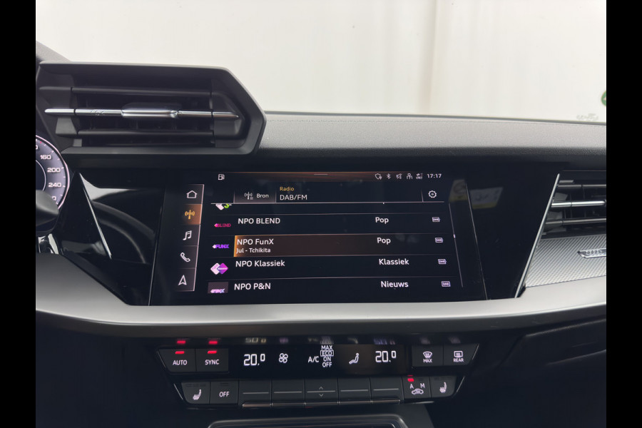 Audi A3 Limousine 35 TFSI S edition (INCL-BTW)  *AUT | 1/2 LEATHER | MATRIX-LED | HEATED-SPORTSEATS | CRUISE | CAMERA | DIGI-COCKPIT | NAVI-FULLMAP | PRIVACY-GLASS | AMBIENT-LIGHT | ECC | PDC | 18''ALU*