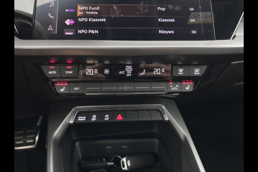 Audi A3 Limousine 35 TFSI S edition (INCL-BTW)  *AUT | 1/2 LEATHER | MATRIX-LED | HEATED-SPORTSEATS | CRUISE | CAMERA | DIGI-COCKPIT | NAVI-FULLMAP | PRIVACY-GLASS | AMBIENT-LIGHT | ECC | PDC | 18''ALU*