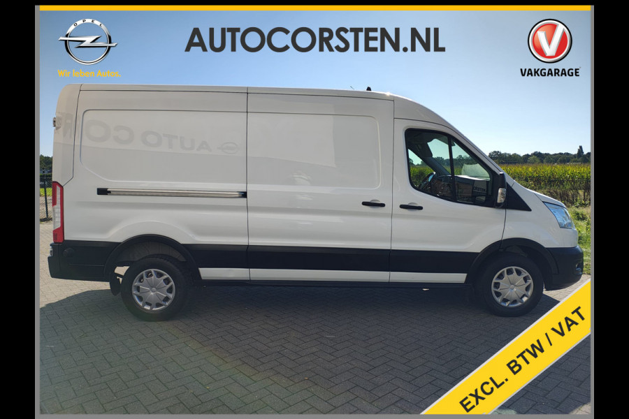 Ford Transit 350 2.0TDCI 130PK Euro 6 L3H2 3-Persoons Camera Stoelverwarming Airco Cruise Control Bluetooth Pdc Voorruit verwarmbaar Wandbetimmering Schuifdeur Wifi Dealeronderhouden