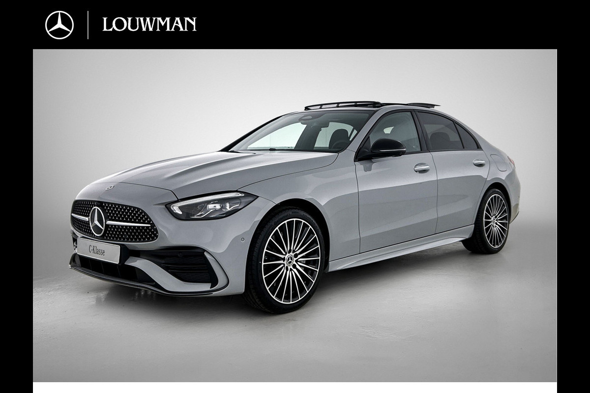 Mercedes-Benz C-Klasse 300 e 140 Years Edition |  Comfortpakket Plus | Nightpakket | Parkeerpakket met 360°-camera | Trekhaak | Panoramaschuifdak | Middenconsole metaalstructuur | DISTRONIC | GUARD 360° Plus | 19" multispaaks lichtmetalen AMG-velgen |
