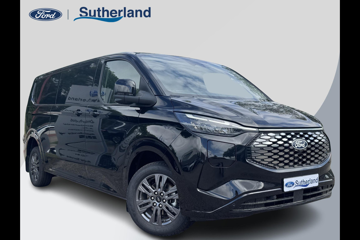 Ford E-Transit Custom 340 L2H1 Limited 71 kWh | SCI | 218pk | Laadvloer bescherming | 12-weg verstel- en verwarmbare AGR bestuurders- en passagiersstoel Laadvloer bescherming,12-weg verstel- en verwarmbare AGR bestuurders- en passagiersstoel | Trekhaakvoorbereiding | 17 inch lichtmetalen velgen (Carbonised Grey) | Driver Assistent Pack Ultimate | AGM accu | BEV 3-fase oplaadkabel (mode 3, 32A, 10m)