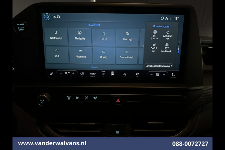 Ford Transit Custom 2.0 TDCI 136pk L1H1 Euro6 Airco | Camera | Navigatie | Apple Carplay | LED | Cruisecontrol Android Auto, Verwarmde voorruit, Parkeersensoren, Stoelverwarming, Bijrijdersbank, 2590kg trekvermogen