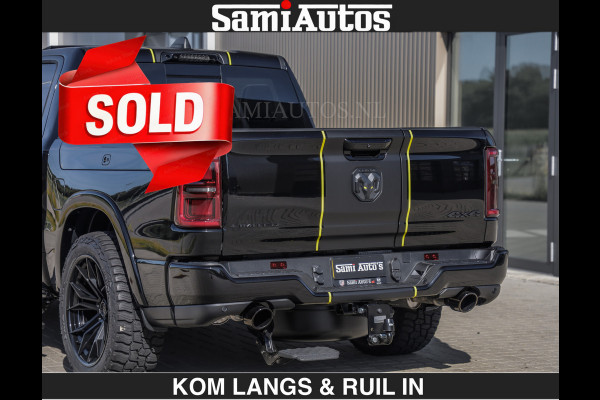 Dodge Ram Limited Night H.O 540HP 706Nm | € 84.950 excl | Massage + Full Option | De Meest Luxe en Volle Pick-Up in zijn Klasse | Comfortabele Dubbele Cabine met Royale 5 Zitplaatsen | BPM vrij | Nu Leverbaar uit Voorraad | Voorraad Nr 2356 - 0990 | De specialist in Amerikaanse pick‑ups in Nederland en Europa.