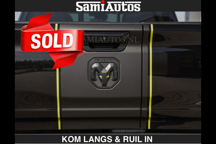 Dodge Ram Limited Night H.O 540HP 706Nm | € 84.950 excl | Massage + Full Option | De Meest Luxe en Volle Pick-Up in zijn Klasse | Comfortabele Dubbele Cabine met Royale 5 Zitplaatsen | BPM vrij | Nu Leverbaar uit Voorraad | Voorraad Nr 2356 - 0990 | De specialist in Amerikaanse pick‑ups in Nederland en Europa.