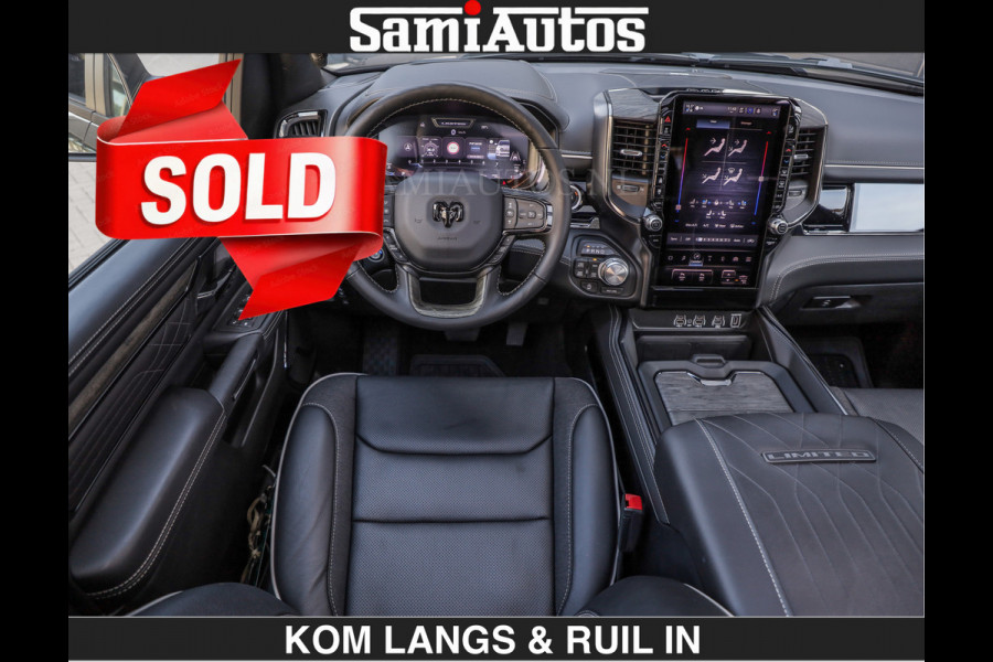 Dodge Ram Limited Night H.O 540HP 706Nm | € 84.950 excl | Massage + Full Option | De Meest Luxe en Volle Pick-Up in zijn Klasse | Comfortabele Dubbele Cabine met Royale 5 Zitplaatsen | BPM vrij | Nu Leverbaar uit Voorraad | Voorraad Nr 2356 - 0990 | De specialist in Amerikaanse pick‑ups in Nederland en Europa.