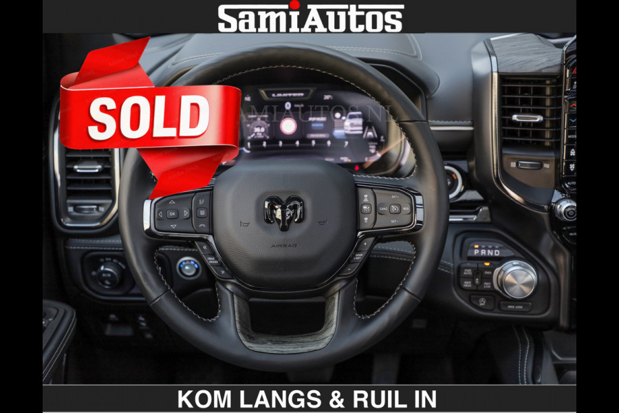 Dodge Ram Limited Night H.O 540HP 706Nm | € 84.950 excl | Massage + Full Option | De Meest Luxe en Volle Pick-Up in zijn Klasse | Comfortabele Dubbele Cabine met Royale 5 Zitplaatsen | BPM vrij | Nu Leverbaar uit Voorraad | Voorraad Nr 2356 - 0990 | De specialist in Amerikaanse pick‑ups in Nederland en Europa.