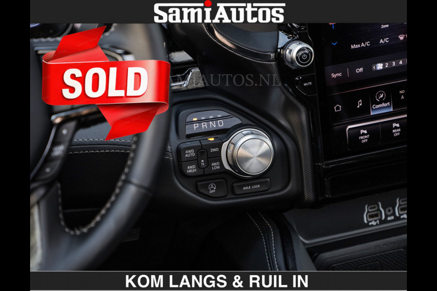 Dodge Ram Limited Night H.O 540HP 706Nm | € 84.950 excl | Massage + Full Option | De Meest Luxe en Volle Pick-Up in zijn Klasse | Comfortabele Dubbele Cabine met Royale 5 Zitplaatsen | BPM vrij | Nu Leverbaar uit Voorraad | Voorraad Nr 2356 - 0990 | De specialist in Amerikaanse pick‑ups in Nederland en Europa.