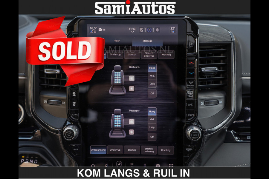Dodge Ram Limited Night H.O 540HP 706Nm | € 84.950 excl | Massage + Full Option | De Meest Luxe en Volle Pick-Up in zijn Klasse | Comfortabele Dubbele Cabine met Royale 5 Zitplaatsen | BPM vrij | Nu Leverbaar uit Voorraad | Voorraad Nr 2356 - 0990 | De specialist in Amerikaanse pick‑ups in Nederland en Europa.
