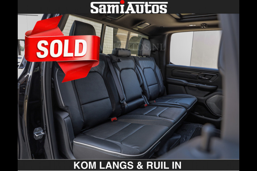 Dodge Ram Limited Night H.O 540HP 706Nm | € 84.950 excl | Massage + Full Option | De Meest Luxe en Volle Pick-Up in zijn Klasse | Comfortabele Dubbele Cabine met Royale 5 Zitplaatsen | BPM vrij | Nu Leverbaar uit Voorraad | Voorraad Nr 2356 - 0990 | De specialist in Amerikaanse pick‑ups in Nederland en Europa.
