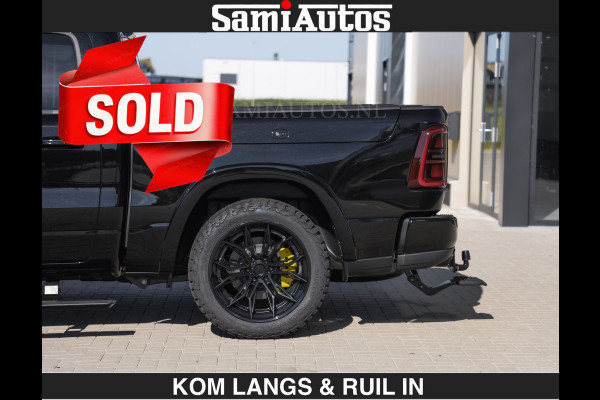 Dodge Ram Limited Night H.O 540HP 706Nm | € 84.950 excl | Massage + Full Option | De Meest Luxe en Volle Pick-Up in zijn Klasse | Comfortabele Dubbele Cabine met Royale 5 Zitplaatsen | BPM vrij | Nu Leverbaar uit Voorraad | Voorraad Nr 2356 - 0990 | De specialist in Amerikaanse pick‑ups in Nederland en Europa.