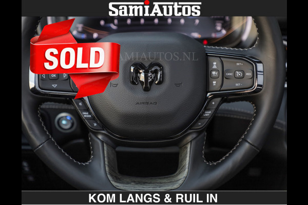 Dodge Ram Limited Night H.O 540HP 706Nm | € 84.950 excl | Massage + Full Option | De Meest Luxe en Volle Pick-Up in zijn Klasse | Comfortabele Dubbele Cabine met Royale 5 Zitplaatsen | BPM vrij | Nu Leverbaar uit Voorraad | Voorraad Nr 2356 - 0990 | De specialist in Amerikaanse pick‑ups in Nederland en Europa.