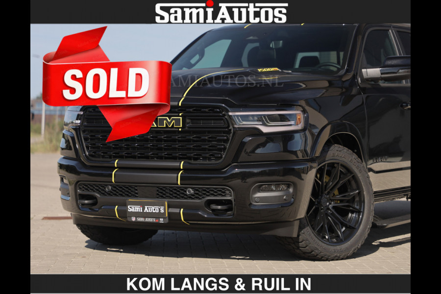 Dodge Ram Limited Night H.O 540HP 706Nm | € 84.950 excl | Massage + Full Option | De Meest Luxe en Volle Pick-Up in zijn Klasse | Comfortabele Dubbele Cabine met Royale 5 Zitplaatsen | BPM vrij | Nu Leverbaar uit Voorraad | Voorraad Nr 2356 - 0990 | De specialist in Amerikaanse pick‑ups in Nederland en Europa.