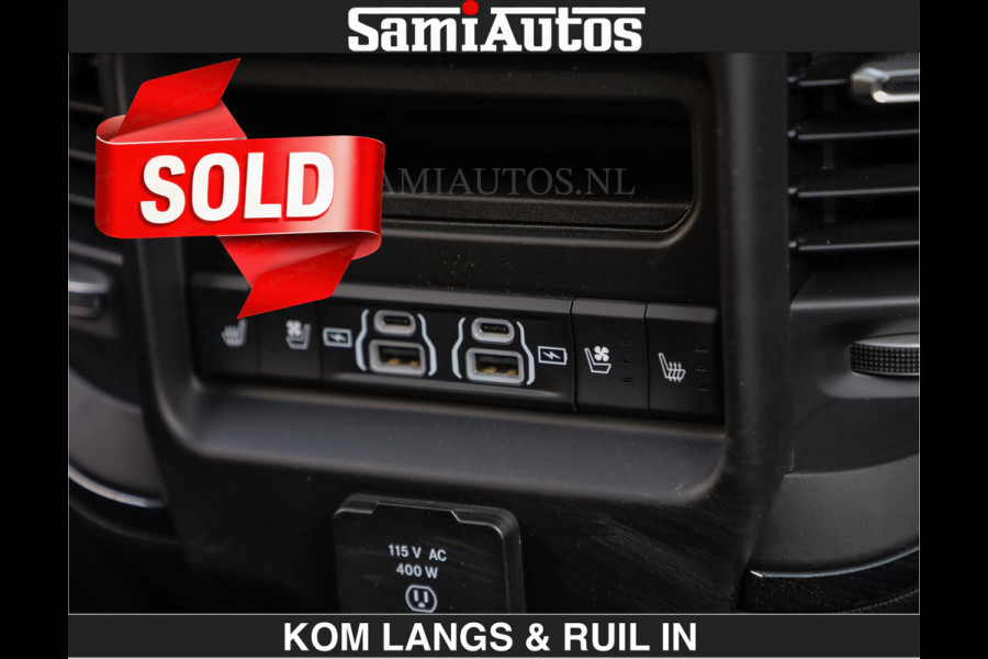 Dodge Ram Limited Night H.O 540HP 706Nm | € 84.950 excl | Massage + Full Option | De Meest Luxe en Volle Pick-Up in zijn Klasse | Comfortabele Dubbele Cabine met Royale 5 Zitplaatsen | BPM vrij | Nu Leverbaar uit Voorraad | Voorraad Nr 2356 - 0990 | De specialist in Amerikaanse pick‑ups in Nederland en Europa.